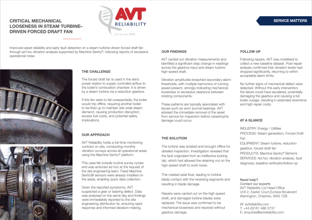 Case study: Energy steam turbine - AVT Reliability