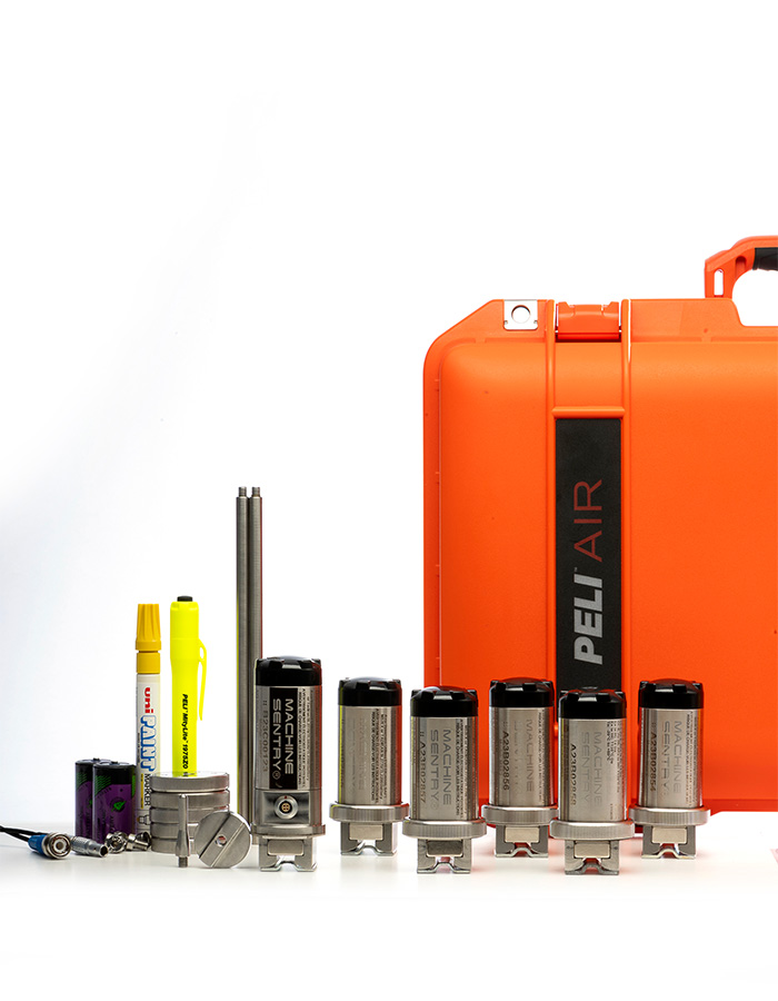 Machine Sentry Reliability Kit with sensors, accessories and protective case
