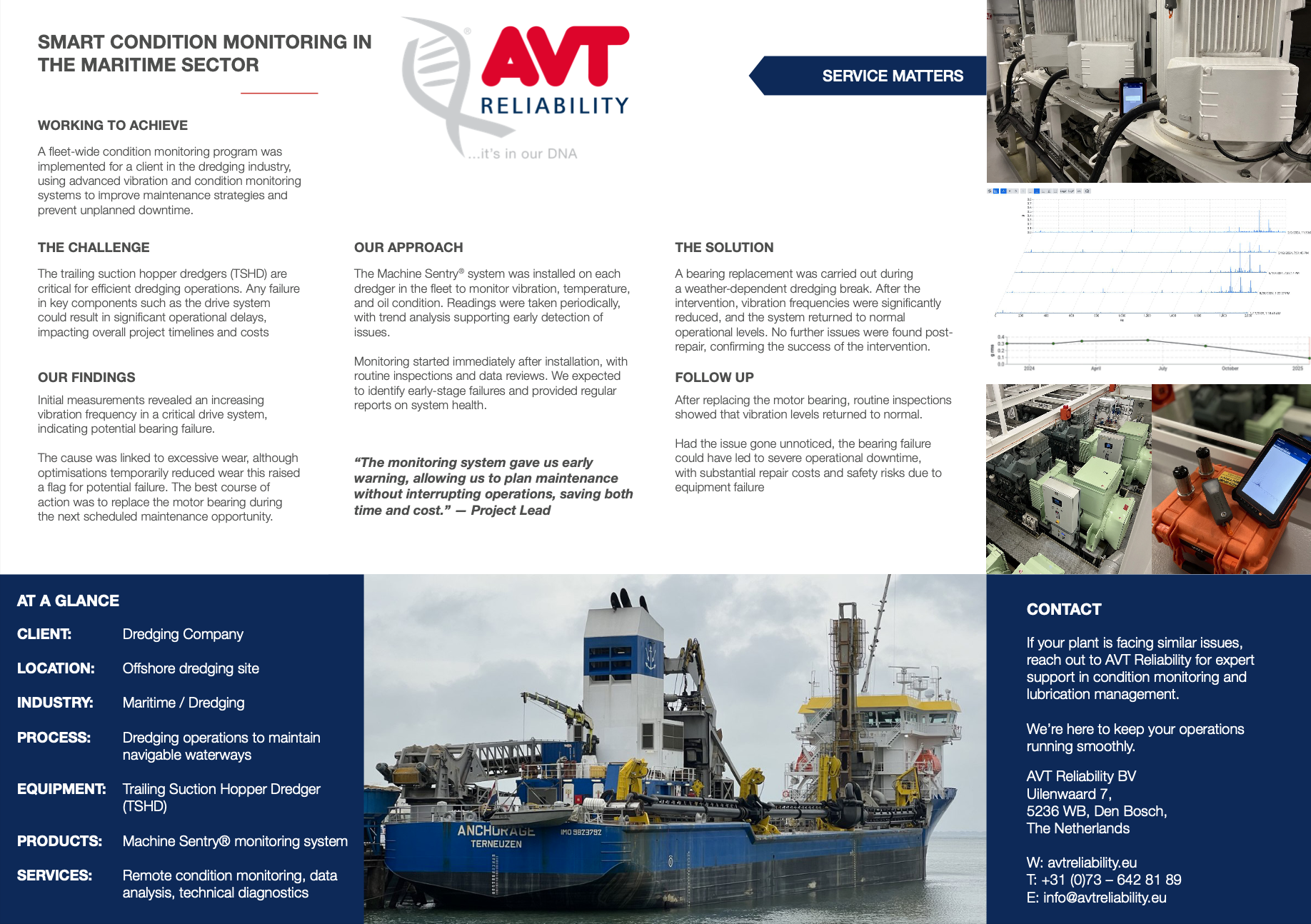 Dredger Bearing Wear Detected Before Failure