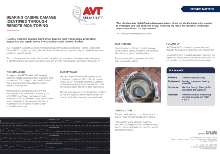 Bearing Casing Damage Identified Through Remote Monitoring